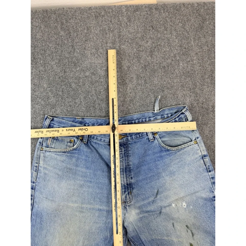Carhartt Mens Relaxed Fit Denim Jeans Light Wash Blue 42x30 B17 DST Distressed‎